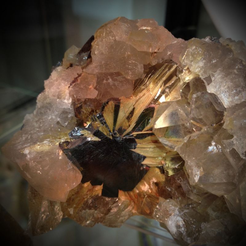 Rutilquarz Natur als Kristall, auf Bergkristall aufgewachsen- magisch - Steinkreis Mineralien & Gesundheit - Stuttgart- Bild 1