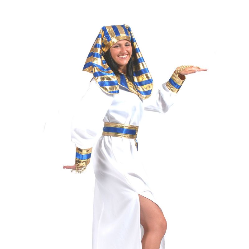 aegypterin-alexandria<br>
4-teilige Kostüm besteht aus einem weißen Gewand sowie Kragen, Gürtel und Kopfbedeckung in den Farben blau und gold
<br>
Home/Kostüme/Nationen/Damen<br>
[http://www.pierros.de/produkt/aegypterin-alexandria, jetzt auf Pierros.de kaufen]  - PIERRO'S in Mayen - Mayen- Bild 1