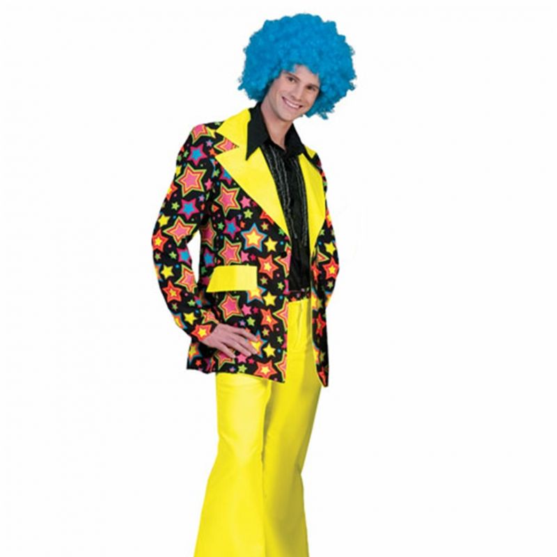 retro-anzug-jork<br>
100% Polyester, Anzug mit Schlaghose in Geld mit Oberteil im Hippi Look
<br>
Kostüme/Hippi & Flower Power/Herren<br>
[http://www.pierros.de/produkt/retro-anzug-jork, jetzt auf Pierros.de kaufen]  - Pierros Karnevalkostüme Shop - Mayen- Bild 1