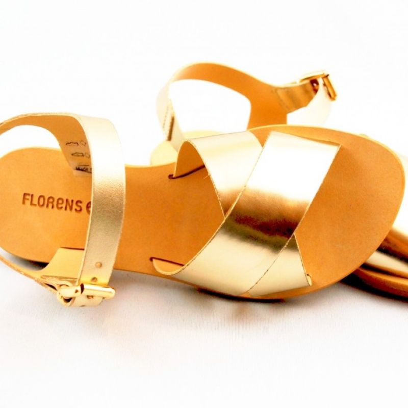 Einfach glänzend: die goldenen Sandalen für Mädchen von FLORENS. Schöne Voll-Leder Sandale ab Größe 26 bis 40 für Damen und Mädchen im Sommer 2015 - Augsburger Schuhkiste - Augsburg- Bild 1