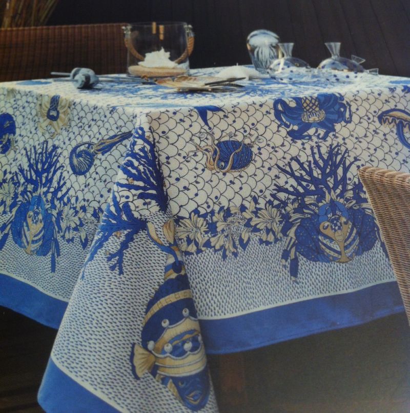 Beauville Tischwäsche im sommerlichen Blau/weiß  Größe 170/170 und Servietten bei Tag und Nacht erhältlich  - Tag und Nacht Homeware - Mannheim- Bild 1