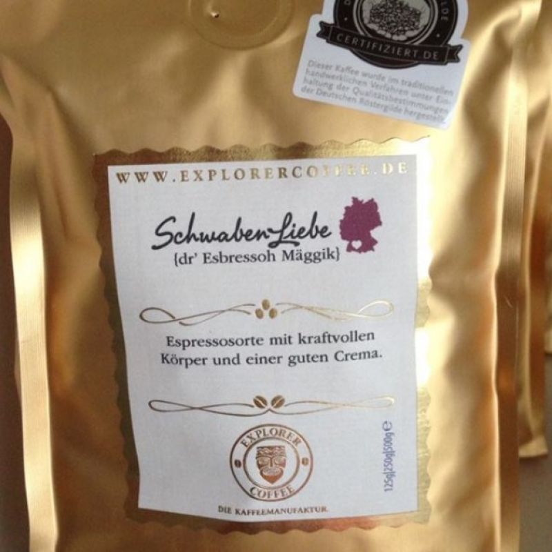 Der magische Espresso von SchwabenLiebe -gemahlen oder in ganzen Bohnen - und das Schönste: Zertifiziert von der Deutschen Röstergilde! Qualität überzeugt!  - SchwabenLiebe - Stuttgart- Bild 1
