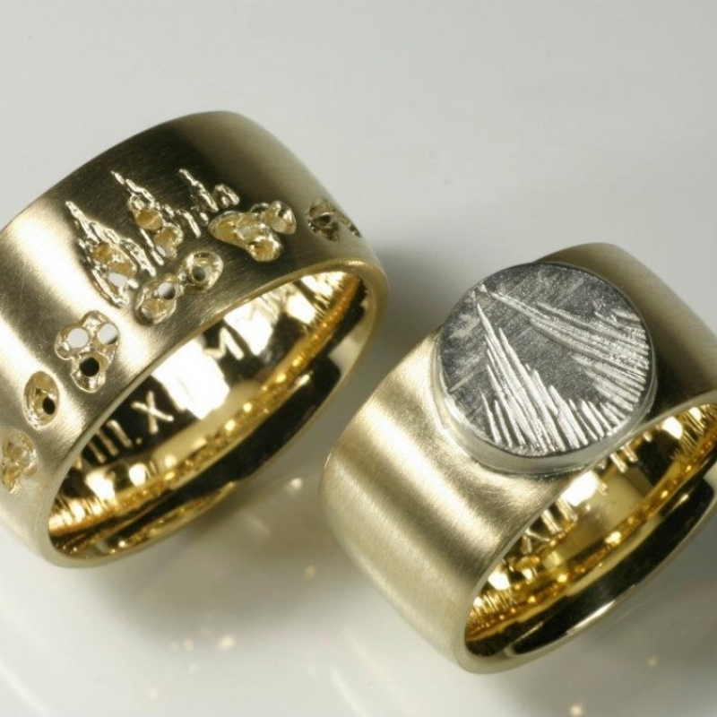 Eheringe, 750- Gold und 925- Silber: zwei verschiedene Kölnmotive für Heimatverbundene. - TRIMETALL Schmuck - Design - Objekte - Köln- Bild 1