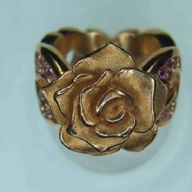 Drachenfels Schmuck - D ROF 12-5 RG
Rose of Antonie
Ring Breite 13 mm,  mit Rhodolitpavée rose vergoldet - Juwelier Charming - Schwetzingen- Bild 1