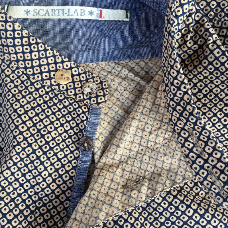 Scartilab SS2017: stand collar cotton shirt vintage dots, L - XXXL, EUR 225,- - Kentaurus Pferdelederjacken - Köln- Bild 1