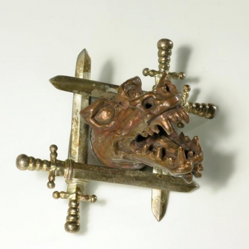 Drache, 925- Silber (Schwerter), Kupfer, Stahl - TRIMETALL Schmuck - Design - Objekte - Köln- Bild 1