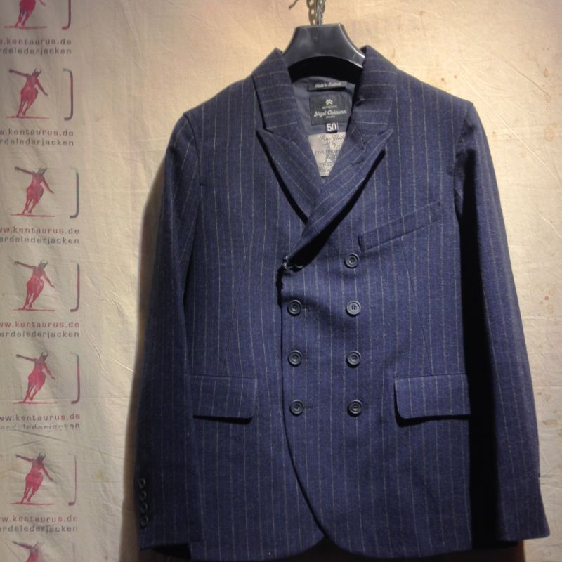 Nigel Cabourn HW13: db raw flannel jacket. Farben: navy stripe und grey stripe, € 794,- - Kentaurus Pferdelederjacken - Köln- Bild 1