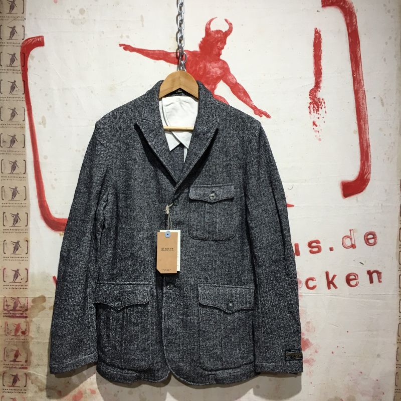 1st-pat-rn, Italy: Cansiglio, grey herringbone jacket ( wool/cotton), sizes M - XXL, EUR 520,- - Kentaurus Pferdelederjacken - Köln- Bild 1
