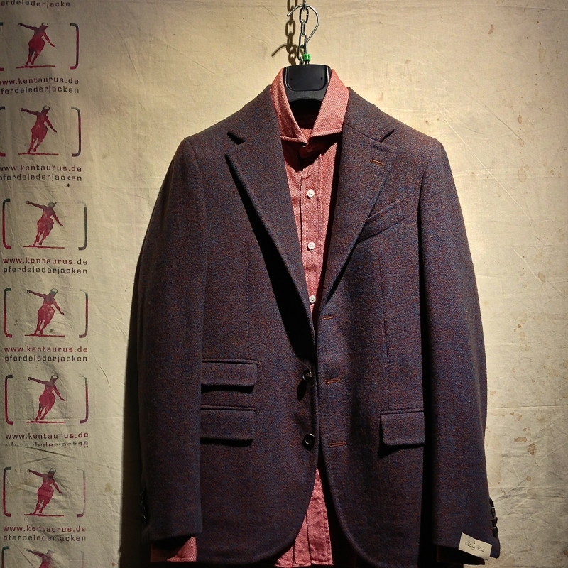 Salvatore Piccolo HW13
ein leichtes Tweed-Jacket aus Italien, blau-rot changierend, perfekter Schnitt
 - Kentaurus Pferdelederjacken - Köln- Bild 1