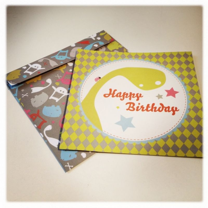 Happy Birthday Karte. Quadratisch mit Umschlag.  - gagamu Shop - Stuttgart- Bild 1