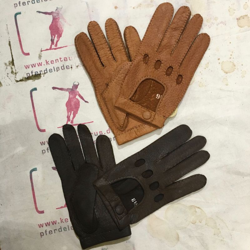 Eska: Driver Gloves , Peccary leather, tan and dark brown, sizes 8 - 8,5 - 9 - 9,5, EUR 170,- - Kentaurus Pferdelederjacken - Köln- Bild 1