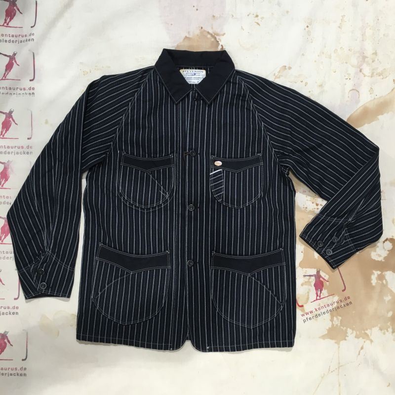 Stevenson Overall, Japan: Plainsman Jacket, black stripe cotton,  Grössen M - L - XL, EUR 420,- - Kentaurus Pferdelederjacken - Köln- Bild 1