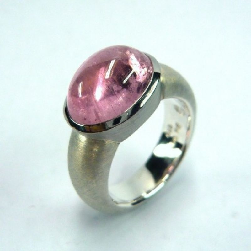 Ring, 925/Silber, 950/Palladium, rosa Turmalin  - Marcus Götten Goldschmiedemeister - Köln- Bild 1