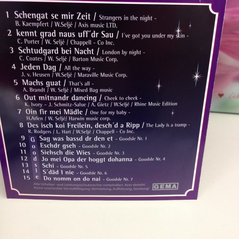 Der schwäbische Frank Sinatra - Wolfgang Selje bei der SchwabenLiebe - Musik CD exklusiv bei uns erhältlich - was für ein schönes Stuttgarter Geschenk!  - SchwabenLiebe - Stuttgart- Bild 2