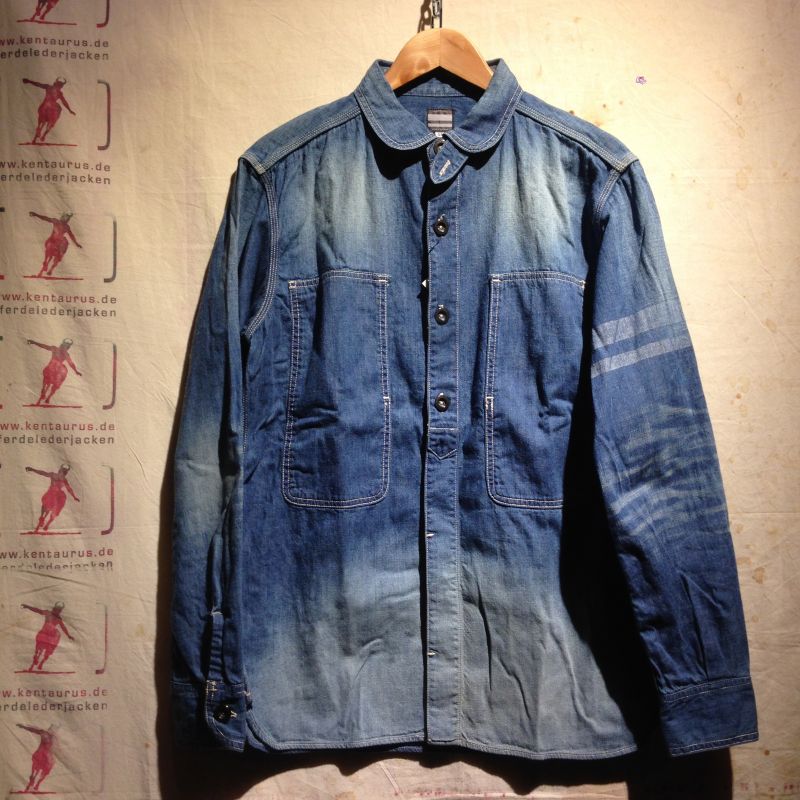 Momotaro SS14: washed jail pocket jeans shirt, € 220,- - Kentaurus Pferdelederjacken - Köln