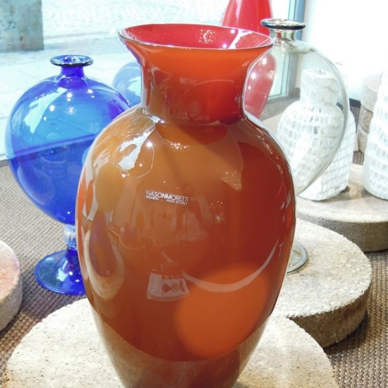 NasonMoretti Antares, Vase aus mundgeblasenem Muranoglas, Höhe 33 cm ø 20 cm. Preis: € 299,00 - Marcolis Supreme Italian Products - Stuttgart