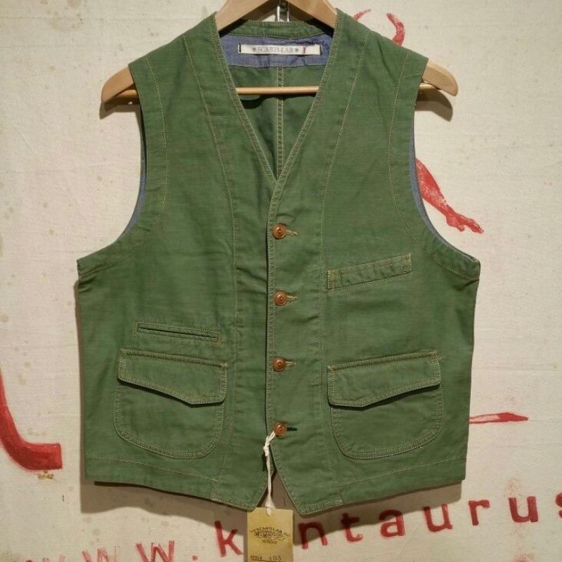 Scartilab SS2017: green cotton vest, M - XXXL, EUR 228,- - Kentaurus Pferdelederjacken - Köln
