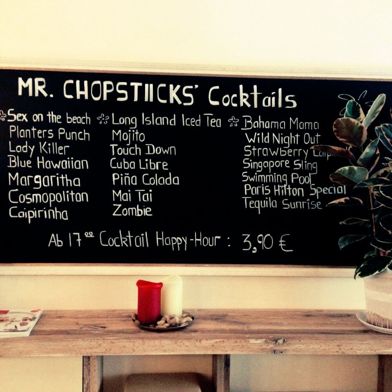 MR. CHOPSTICKS Cocktails ab 17:00 Uhr 3,90€ - Mr. Chopsticks - Köln