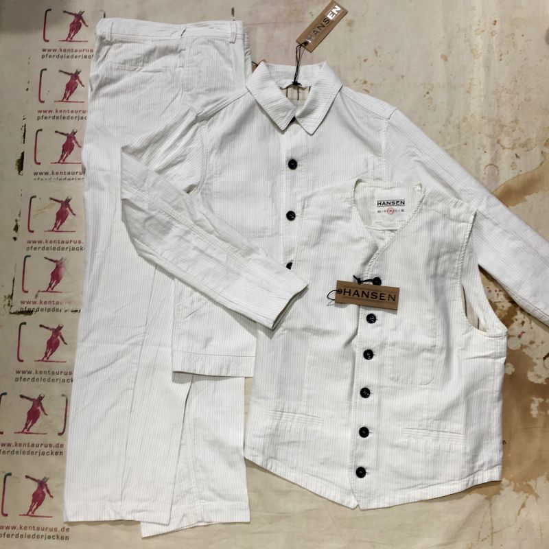 Hansen 2017: 3 piece work suit cotton/linen, M - XL, EUR 745,- - Kentaurus Pferdelederjacken - Köln
