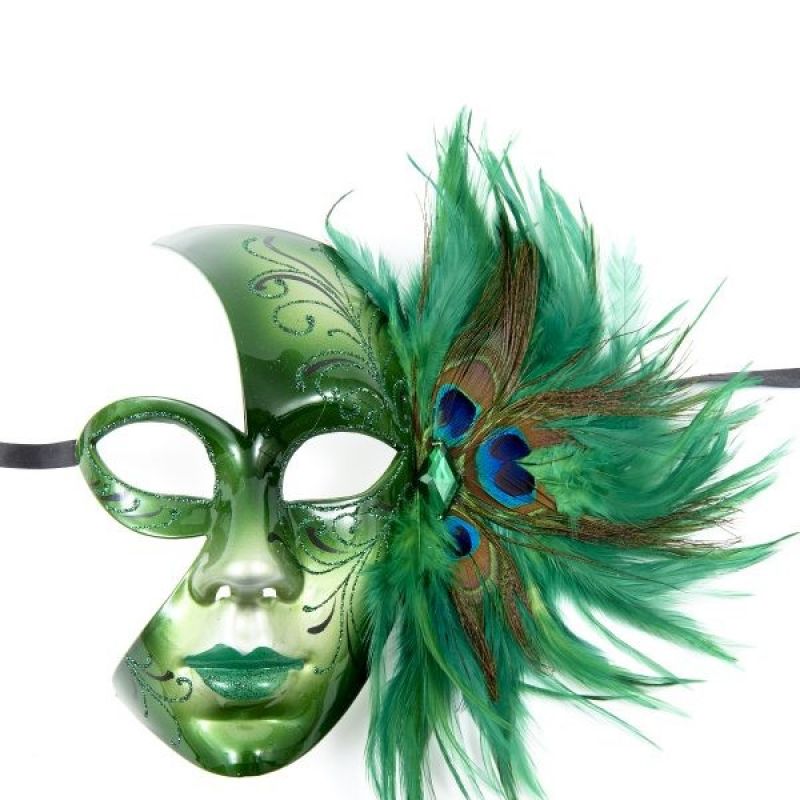 maske-dolce<br>
Gesichtsmaske mit Federn und Ornamenten  in grün
<br>
Home/Accessoires/Masken<br>
[http://www.pierros.de/produkt/maske-dolce, jetzt auf Pierros.de kaufen]  - Pierro's Karnevalsmasken - Mayen