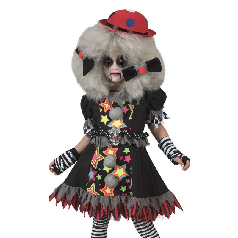 carnevil-clown-girl<br>
Das aufwendig gestaltete Kleid in den Hauptfarben schwarz, weiß und rot beeindruckt durch die Puffärmel und die bunten Verzierungen
<br>
Home/Kostüme/Clowns/Kinder<br>
[http://www.pierros.de/produkt/carnevil-clown-girl, jetzt auf Pierros.de kaufen]  - Pierros Kinderkostüme - Mayen