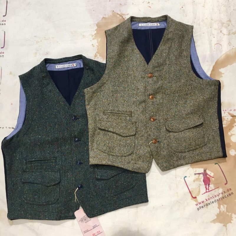 Scartilab AW16: wool vests, olive green and beige/green, M - XXXL, EUR 243,- - Kentaurus Pferdelederjacken - Köln