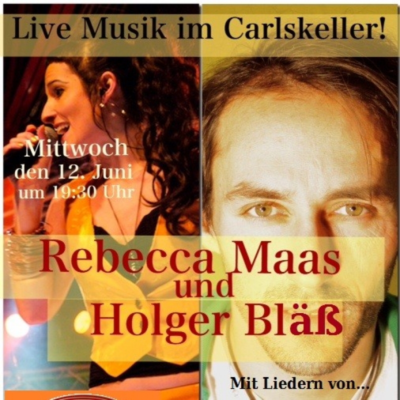 Live Musik im Carl Theodor!
Rebecca Maas und Holger Bläss
12. Juni, um 19:30 Uhr

Eintritt frei, Reservierung empfohlen - Carl Theodor Restaurant & Destillathaus - Heidelberg