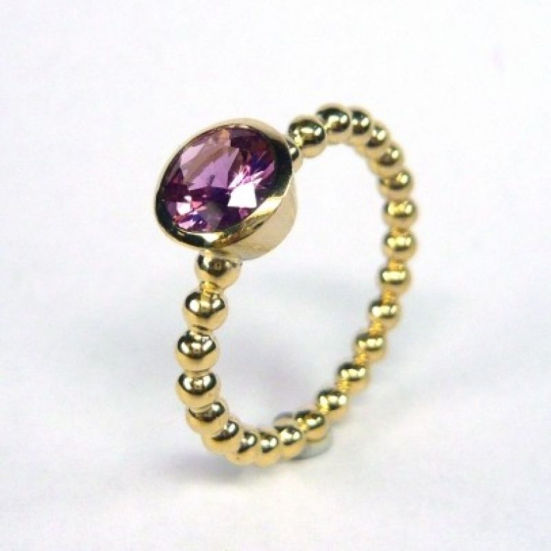 Ring, Gold 750/-, pink Safir 6,7 mm; 1,17 ct.  - Marcus Götten Goldschmiedemeister - Köln