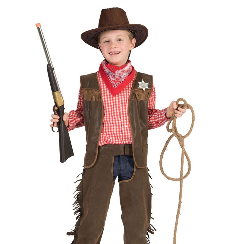 cowboy-luke-kind<br>
Weste und Chaps in Braun aus 100% Polyester
<br>
Home/Kostüme/Cowboy & Indianer/Kinder<br>
[http://www.pierros.de/produkt/cowboy-luke-kind, jetzt auf Pierros.de kaufen]  - Pierros Kinderkostüme - Mayen