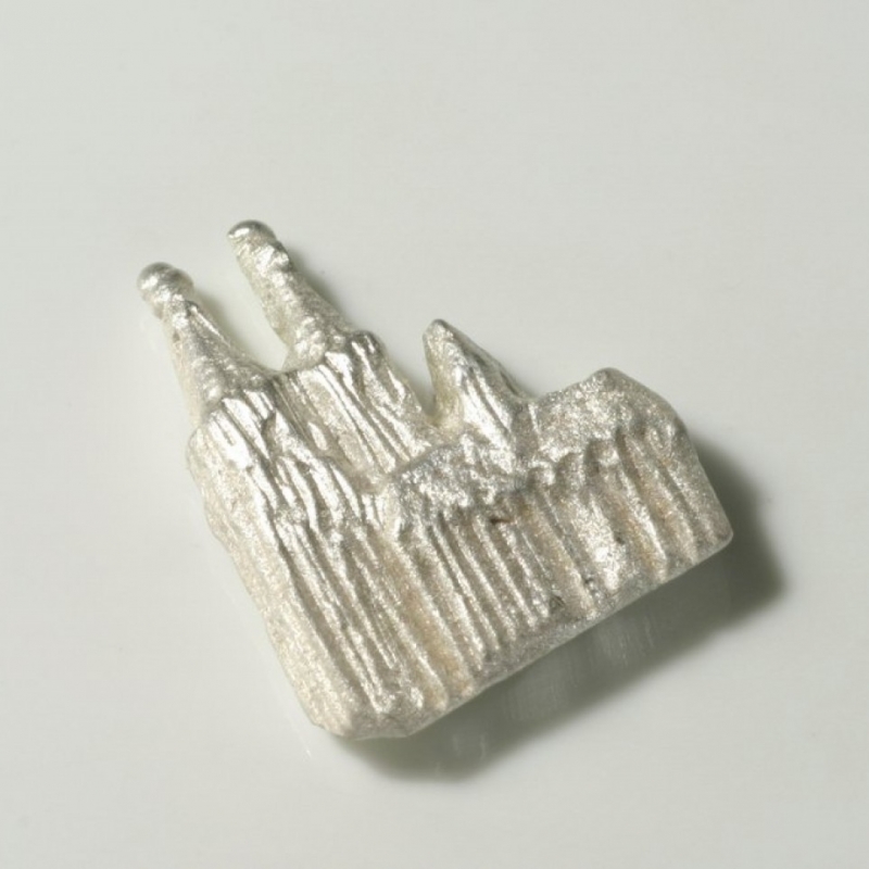 Stickpin, Kölner Dom, Relief, weiß, 925- Silber - TRIMETALL Schmuck - Design - Objekte - Köln