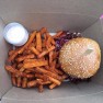 Der pulled pork Burger mit Süßkartoffel Pommes von Richie'n Rose - Burger No.1 war mein klarer Favorit!